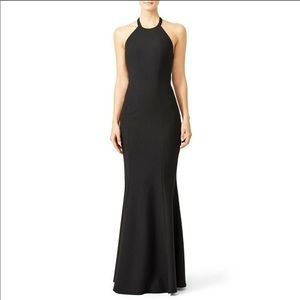 Elizabeth and James black halter gown